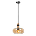LUCIDE LUCIDE ILONA - Stijlvolle Hanglamp met Amber Glas
