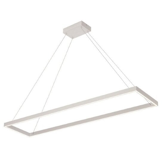 Fantasia Fantasia rechthoekige design hanglamp in wit, 30x120 cm, met geintegreerde dimbare LED van 53 W