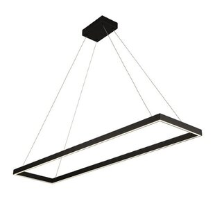 Guri suspension LED rectangulaire noire 30x120cm 53W dimmable