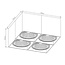 Fantasia Fantasia BOX-4L quadratische Deckenlampe mit 4 dimmbaren AR111 LED-Spots, 12W, weiß