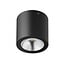 Fantasia Zazou surface-mounted ceiling light in black aluminium, IP54, built-in LED 6W 3000K warm white, 567 lumen, Ø90 x 88 mm