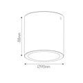 Fantasia Fantasia Zazou plafonnier en saillie, aluminium blanc, IP54, 6W LED 3000K blanc chaud, 567 lumens, Ø90 x H88 mm