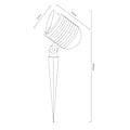 Fantasia Spika spot de sol noir IP67 - LED COB orientable 10W, 3000K, 800 lumens, pour allée et éclairage d'arbres