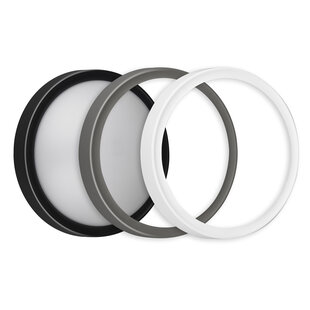 Milo applique murale extérieure ronde IP65, LED SMD 8W, anneau noir/gris/blanc