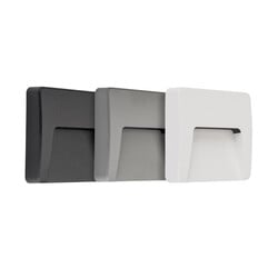 Applique murale LED SIBO IP65 carrée, 3 caches noir/blanc/gris