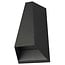 Fantasia Fantasia AXO black wall light, aluminium, trapezium shape, 2x3W warm white, IP54