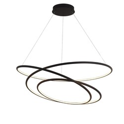 BOA LED hanglamp spiraal zwart Ø90cm dimbaar