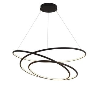 Boa lámpara colgante LED espiral negra Ø90cm regulable