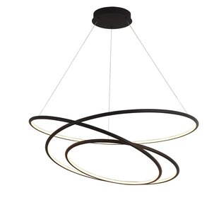Boa suspension LED spirale noire Ø90cm 105W variable