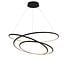 Fantasia BOA LED pendant lamp, spiral shape, black, Ø90 cm, 105W 3000K, dimmable, cable up to 3m