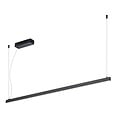 Fantasia Guri pendellamp, lichtlijn 180 cm, zwart aluminium, 40W LED 3000K warm wit, dimbaar, IP20