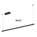 Fantasia GURI LED linear pendant light black, 240 cm, 52W, 1902 lumens, 3000K warm white, dimmable, aluminium
