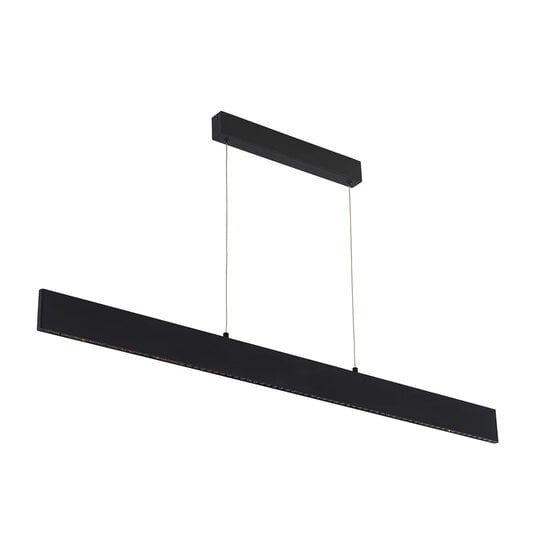 Fantasia Suspension LED Alyn 38W dimmable, 3420 lumens 3000K blanc chaud, noire en métal, longueur 120 cm, lumière haut et bas