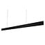 Fantasia Pure lámpara colgante LED recta en aluminio negro, 250 cm, LED integrado 42W, 2940 lúmenes, 3000K blanco cálido, regulable