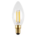 Fantasia Lampe bougie LED C35 E14, 4W / 400 lumens, 2700K blanc chaud, Ra>80, dimmable, verre clair effet filament, équivalent 42W halogène