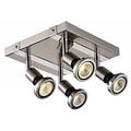 Fantasia Robus Deckenleuchte quadratisch weiß-chrom, 4x GU10 LED 5W inklusive, 3000K warmweißes Licht, 367 Lumen, dimmbar