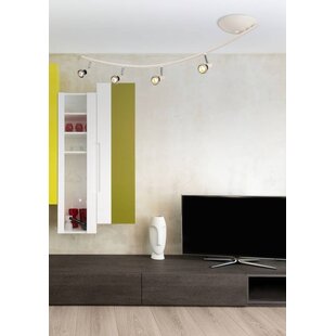 Plafonnier arqué Xzibit 4x GU10 LED 5W noir-chrome dimmable
