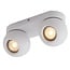 Fantasia OUTLET - Triton adjustable ceiling lamp, 2x GU10, white aluminium, 250x100x125 mm, IP20
