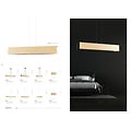 Emibig Emibig Raisio long hanging lamp wood with black interior 3x E27 - Ideal for creating a cozy atmosphere in any room
