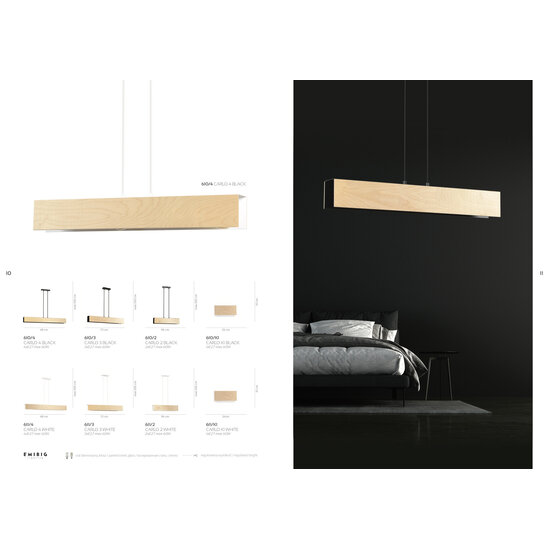 Raisio lange Hängelampe aus Holz mit schwarzem Innenraum 3x E27