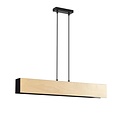 OUTLET - Raisio long hanging lamp wood with black interior 3x E27