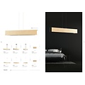 OUTLET - Raisio lange Hängelampe aus Holz mit schwarzem Innenraum 3x E27