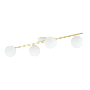 OUTLET - Plafonnier design 4x E14 blanc avec ampoules en laiton et verre dépoli