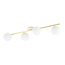 OUTLET - Design plafondlamp 4x E14 wit met messing en melkglas bollen