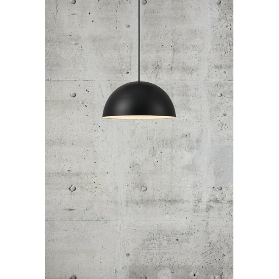 Ellen 40 hanglamp, halfronde kap in staal, diameter 400 mm, E27 fitting, verstelbare kabel tot 2 m, wit
