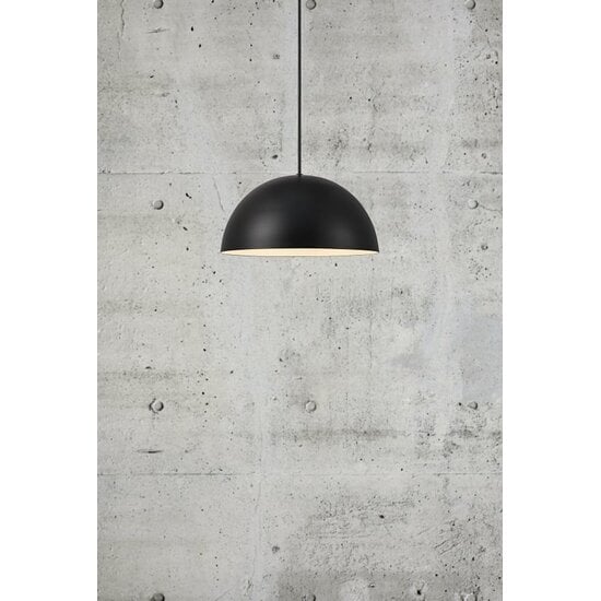 Ellen 40 pendant light, dome-shaped steel shade, 400 mm diameter, E27 fitting, adjustable cable up to 2 m, white