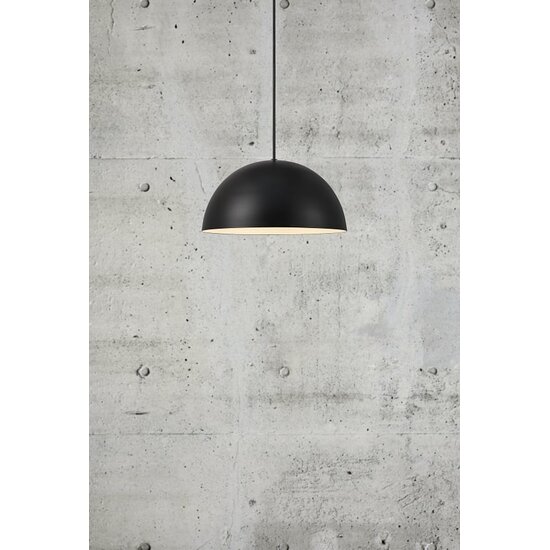 Ellen 40 hanglamp, halfronde kap in staal, diameter 400 mm, E27 fitting, verstelbare kabel tot 2 m, wit