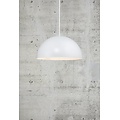 Ellen 40 hanglamp, halfronde kap in staal, diameter 400 mm, E27 fitting, verstelbare kabel tot 2 m, wit