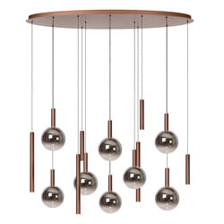 Lucide JASMINE - Hanglamp - LED Dimb. - CCT - 14x4,4W 2200K/3300K - Geschikt voor vide en hoge plafonds - Koper - Premium