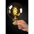LUCIDE Lucide LED filament lamp E27 5W, smoked glass, spiral, diameter 125 mm, 2200K dimmable