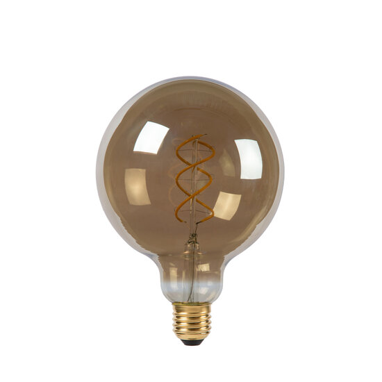 LUCIDE Lucide lampe filament LED E27 5W, verre fumé, spirale, diamètre 125 mm, 2200K dimmable