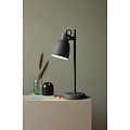 Adrian tafellamp met E27-fitting, max. 25W, antraciet metaal, zwart-wit textielkabel, hoogte 47 cm, IP20