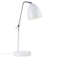 Lámpara de escritorio de diseño flexible en metal blanco y plástico, casquillo E27, altura 54 cm, cable 150 cm, regulable con bombilla adecuada