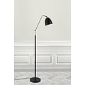 Biegbare Stehlampe aus schwarzem Metall mit E27-Fassung (Leuchtmittel exkl.), 140 cm hoch, dimmbar mit passender Lampe
