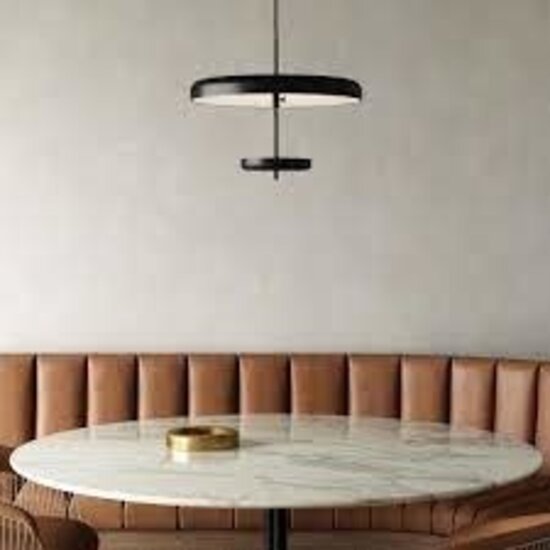 Pendelleuchte schlankes rundes Design schwarz G9-Fassung, max. 5W LED, Ø45 cm, Höhe 36,8 cm, IP20