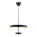 Suspension design fin et rond noir douille G9, max. 5W LED, Ø45 cm, hauteur 36,8 cm, IP20