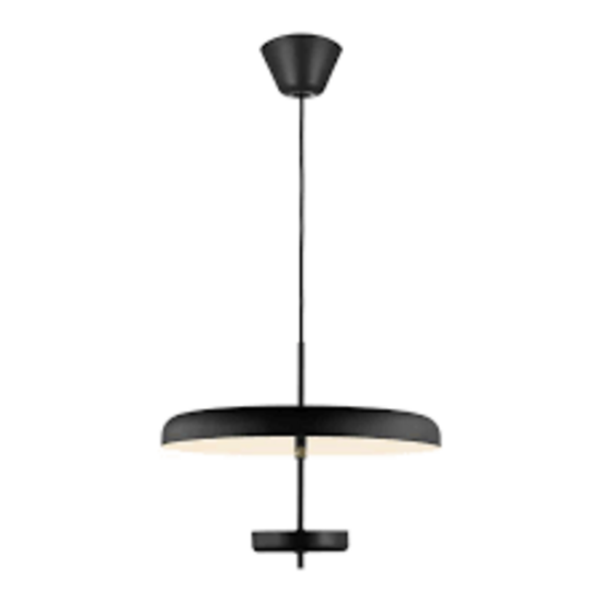 Pendelleuchte schlankes rundes Design schwarz G9-Fassung, max. 5W LED, Ø45 cm, Höhe 36,8 cm, IP20
