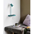 Adjustable wall light with GU10 socket (bulb excl.), mint green metal, IP20, class II, height 42.9 cm, projection 20 cm