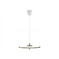 Klassieke hanglamp art deco, kap van wit opaalglas met messing frame, 25W LED 1500lm, Ø43 x H14 cm, IP20