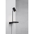 Zwarte wandlamp van metaal, GU10-fitting max. 15W (lamp niet inbegrepen), IP20, kabel 150 cm zwart, hoogte 42,9 cm