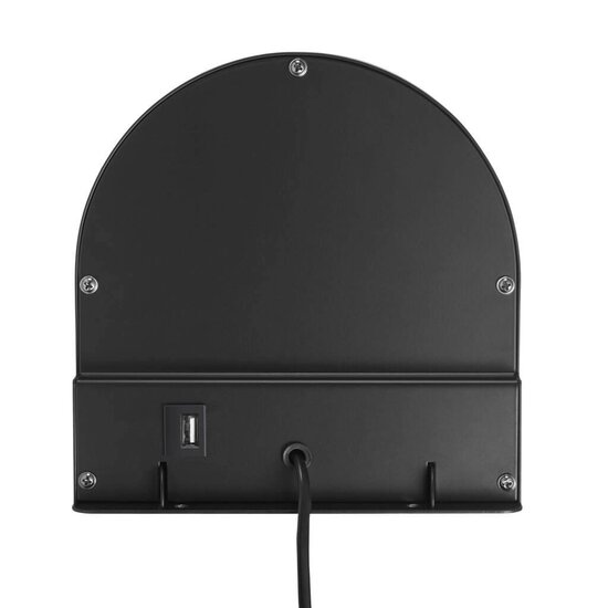 Schwarze Wandleuchte aus Metall, GU10-Fassung max. 15W (Leuchtmittel nicht enthalten), IP20, 150 cm schwarzes Kabel