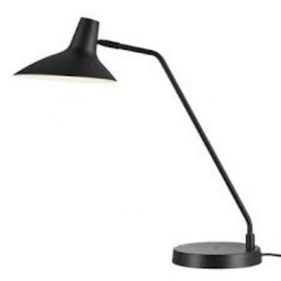 Industrial black table lamp, metal with plastic details, E14 socket, height 55 cm, IP20, bulb not included