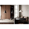 Hängeleuchte dänisches Design schwarz, geometrische Form, E27-Fassung, max. 40W, IP20, Metall, Kabel 300 cm