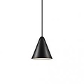 Suspension design danois noire, forme géométrique, culot E27, max 40W, IP20, métal, câble 300 cm