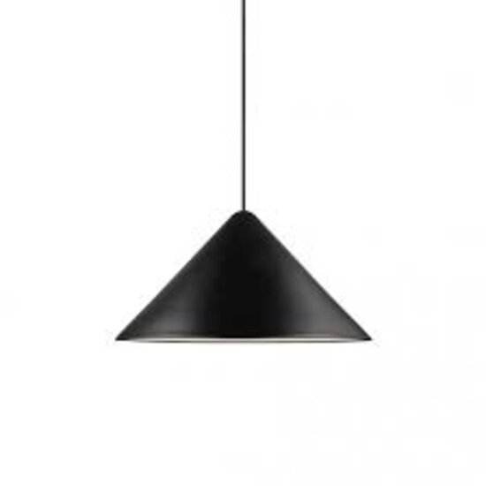 Hanglamp Deens design, geometrische vorm, zwart metaal met kunststof, E27-fitting, max. 50W, ø49 cm