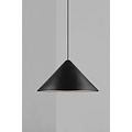 Pendelleuchte im dänischen Design, geometrische Form, schwarz aus Metall mit Kunststoffdetails, E27-Fassung, max. 50W, ø49 cm